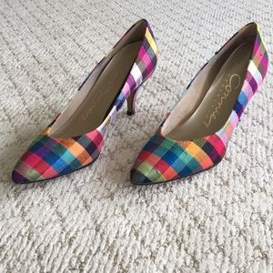 Vintage 80s fabric heels